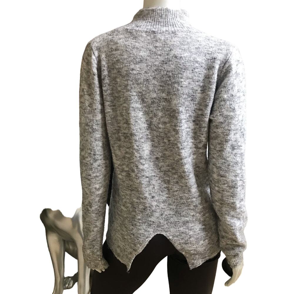 Emory Park Polyester Acrylic Wool Spandex Mock Neck Gray Sweater Women's Size S